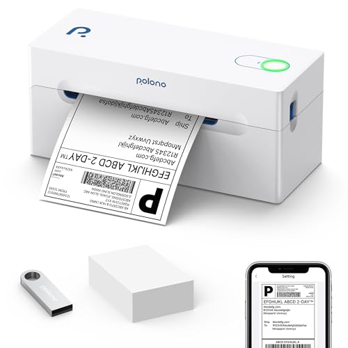 POLONO Bluetooth Thermal Shipping Label Printer