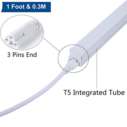 image for CNSUNWAY LIGHTING T5 T8 LED Tube Light Connector Cord, 1FT 0.3M, Doubl