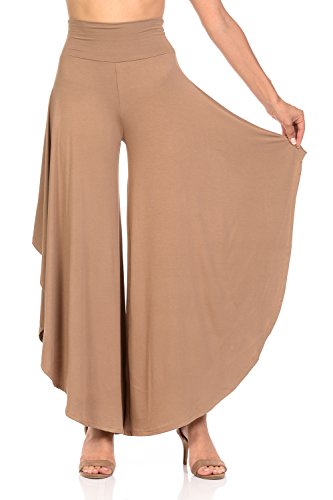 Ladybug Women's Layered Wide Leg Flowy Cropped Palazzo Pants, 3/4 Length High Waist Palazzo Wide Leg - //coolthings.us