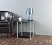 AVF Transitional Steel and Glass Two Tier Square End Table in Black/Chrome