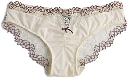 Annajolly Women's Sexy Lace Cheeky Hipster Comfort Brief Panties Underwear Champagne Brown Large