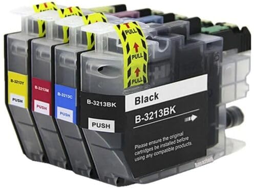 FULL SET Compatible Ink Cartridges LC-3213 (LC-3211) for Brother DCP-J772DW DCP-J774DW MFC-J890DW MFC-J895DW LC-3213BK LC3213 LC-3213XL LC-3213 LC-3211. 11ml BLACK, 7ml COLOURS CAPACITY (FULL SET)