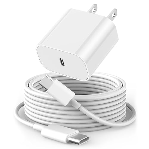 Rantuia 20W Cargador Tipo C, 1.8M Cable USB C Carga Rapida Tipo C, Cargador C Compatible con iPhone 17 16 15 Pro MAX/Galaxy S25 Ultra/S25+/S25/S24 Ultra/S24+/S24/S23 Ultra/S23+/S23, iPad (White)