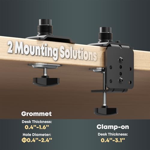 Heavy Duty Dual Monitor-Arm for 17-49'' - Double Vertically Stacked Monitor Mount, Extra Tall Ultrawide Desk Stand Holds up to 44 lbs per Screen, Vesa 75/100, Black