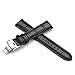 iStrap 22mm Cow Leather Watch Band Alligator Grain Padded Replacement Deployment Strap Black 22