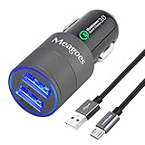 Meagoes Fast Micro USB Car Charger Adapter (30W) Quick Charge 3.0 Enabled, Compatible Motorola Moto G6 Play/E5/E5 Plus/C Plus/X Force/Pure/Style, LG X Venture/G4/V10, HTC One M9/M8, Nexus 6, and More