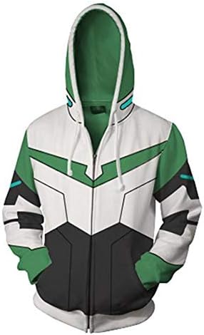Xrwz Mens Womens 3D Print Hoodie Unisex Pullover Hooded Sweatshirt Pockets Jumper Long Sleeve Tops Voltron Battle Suit Zipper