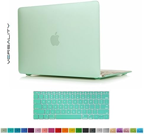 Versality Perfect Fit Hard Case Cover for The NEW MacBook 12" (Model: A1534 ) and Matching Keyboard Cover in Sea Green Matte