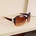 Xinhuaya Women's Oversized Metal Rivet Eyeglasses Round Sunglasses Brown