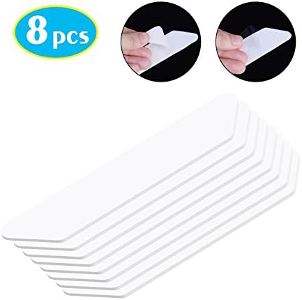 Rug Grippers, GiftedMary 8 pcs Anti Slip Carpet Gripper Anti Curling Carpet Silicone Pads with Renewable Gripper Tape for Corners and Edges For Hardwood Floors Kitchen Bathroom Carpet Underlayments