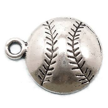 16 Baseball Charms silver tone sports