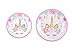 Unicorn Party Supplies Set - Plates, Cups, Napkins, Tableware, Bunting Banner, Table Cover kit - Set of 16 -Cute, Magical, Fantasy decorations for Girls and 1st Birthday by My Greca Party Favors