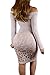 Pretid Women Off Shoulder Burning Hole Hollow Out Flowers Bandage Dress