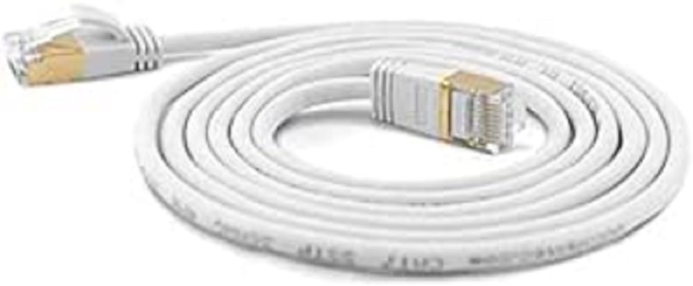 wantecWire Extra Thin Patch Cable CAT.7 Cable, CAT.6 Plug SSTP Shielded White Länge 0.25m
