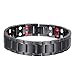 USWEL Titanium Bracelet for Men Black PVD Coating Magnetic Bracelet for Arthritis and Carpal Tunnel and 1 Free Lava Pendant Made from Quantum Energy.