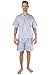 Men's Woven Pajama V-Neck Sleepwear Short Sleeve Shorts and Top Set, Sizes S/4XL