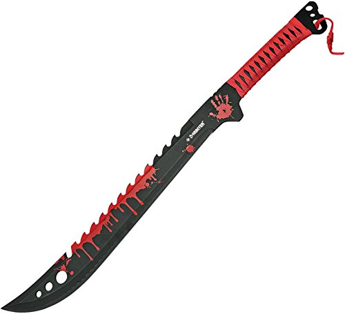 Z Hunter ZB-124RD Fantasy Fixed Blade Knife, Red/Black Blade, Red Cord-Wrapped Handle, 25-Inch Overall