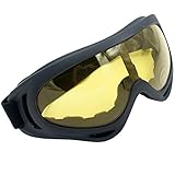 Beautyours Ski Goggles Anti-Fog Double Lens Big Spherical Skate Snowmobile Snowboard Goggles (YELLOW)