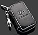 Zepthus Black Car Key Chain Bag Premium Leather Car Key Chain Coin Holder Zipper Case for Auto Remote Key Fob (Hyundai)