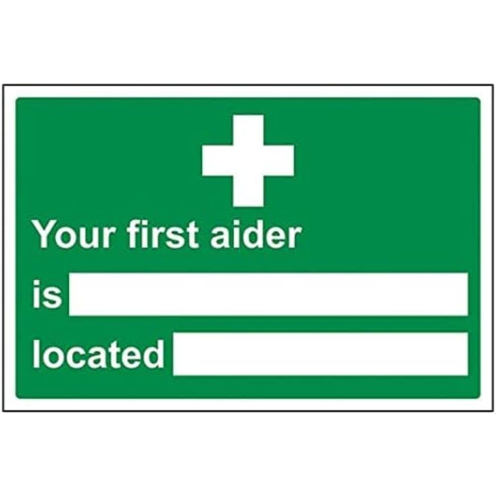V Safety First Aid General - First Aider/Location - 300 X 200mm