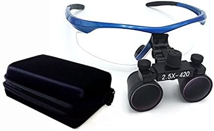 BONEW 2.5X Magnifier Loupes 420mm Working Distance Blue Glass Lens Flip-Up Case