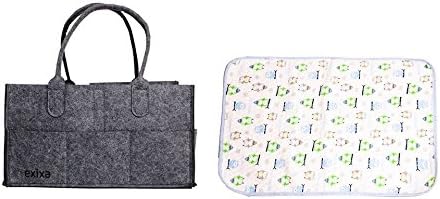 Diaper Caddy by Exixa - Car Organizer for Baby, Diaper Changing Organizer and Chaging Pad Water Proof, Large Chaging mat for Baby.