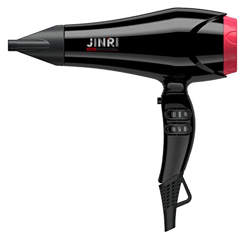 Click Here to See More Images Jinri Professional Lightweight Hair Dryer 1875W AC Motor Negative Ionic Ceramic Blow Dryer With 2 Speed and 3 Heat Settings Cool Shut Button Dryer,Black