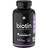 Biotin (5,000mcg) with Coconut Oil | Supports Healthy Hair, Skin & Nails in Biotin deficient Individuals | Non-GMO…