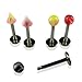 CrazyPiercing New Wholesale 100PCS Set 16g UV Labret Lip Tragus Bars Barbell Rings Body Jewelery