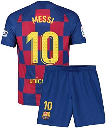 Youth Messi Jersey 10 Barcelona Kids 2019-2020 Home Soccer Shorts Lionel