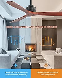 Sofucor 60 inch Solid Wood Ceiling Fan no Lights