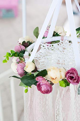Boho Baby Mobile Flower Dreamcatcher Nursery Crib Mobile Floral Chandelier Baby Girl Shower Mom to be Gift Diam 8 inces(20 cm) - Thumbnail 3