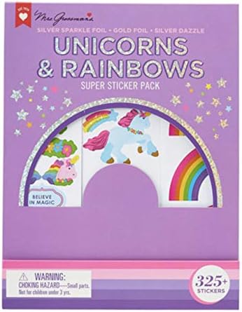 Amazon Co Jp ミセス グロスマン ステッカー Funpack Unicorn Rainbow シール325枚入り 文房具 オフィス用品