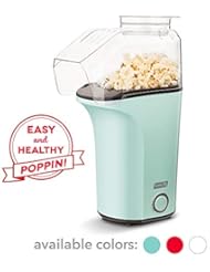 Dash DAPP150V2AQ04 Hot Air Popcorn Popper Maker with with Measuring Cup to Portion Popping Corn Kernels + Melt Butter, Makes 16C, Aqua
