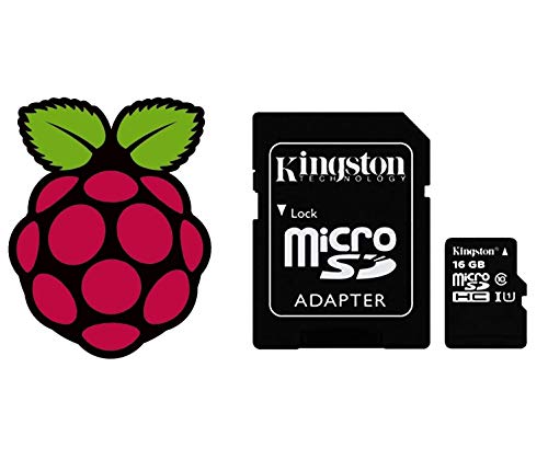 High-Speed-Class 10, 16 GB Micro-SD-Karte, vorgeladen mit dem neuesten Raspbian für Raspberry Pi 4, 3B+, 3 und 2 (64 GB…