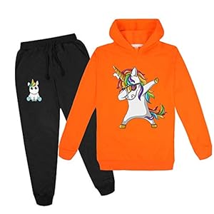 Meisjes Jongens Eenhoorn Van De Regenboog Met Capuchon & Pants Kleding Sets, Hoodies Outfits Stripfiguren Trui Katoen…
