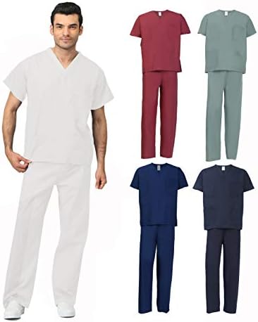 MILLTEX Unisex Men Women Reversible Scrubs Top & Pants Set Workwear Professionals Healthcare Medical Uniform XS-3XL