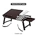 SONGMICS Bamboo Laptop Desk, Multifunctional Bed Tray, Lap-Desk Table Notebook Stand, Sofa Bed Tray with Built-in Mouse Pad, Storage Brown ULLD008BRthumb 2