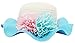 Summer Girl Half a Flanging Straw Hat Beach Sun Cap with Two Flowers