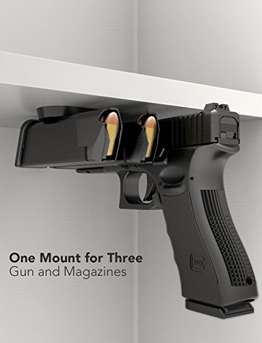 Magnetic Gun Mount | Rubberized 75 lbs Rated Gun Magnet | Gun Magnet Mount-Concealed Holder for Car, Handgun, Pistol, Rifle, Shotgun, Revolver - Thumbnail 2
