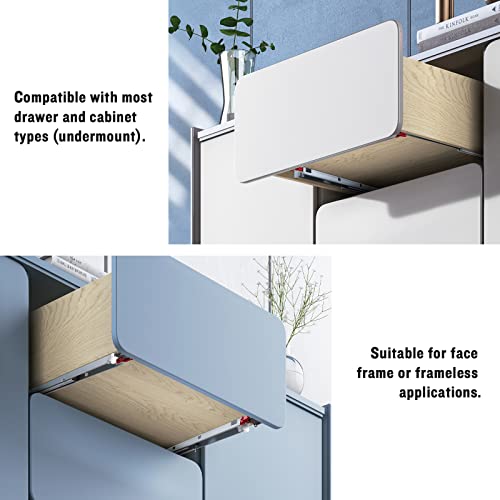 Knobonly 5 Pair 21 inch Soft Closing Full Extension Drawer Slides