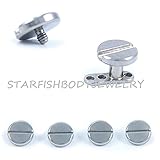 316L Surgical Steel Internally Threaded Flat Head Screw Dermal Top (4mm)