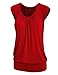 LL WT1054 Womens Solid Short Sleeve Sweetheart Top XXL RED