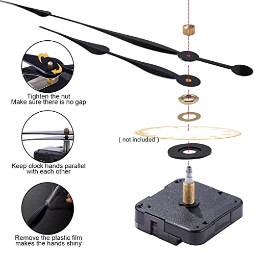 EMOON High Torque Long Shaft Clock Mechanism Kit Replacement Movement