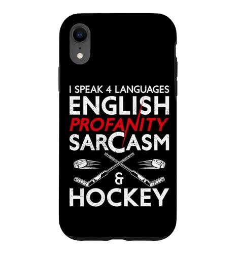 Ice Hockey Vintage I Speak 4 Languages English Profanity Case for iPhone XR