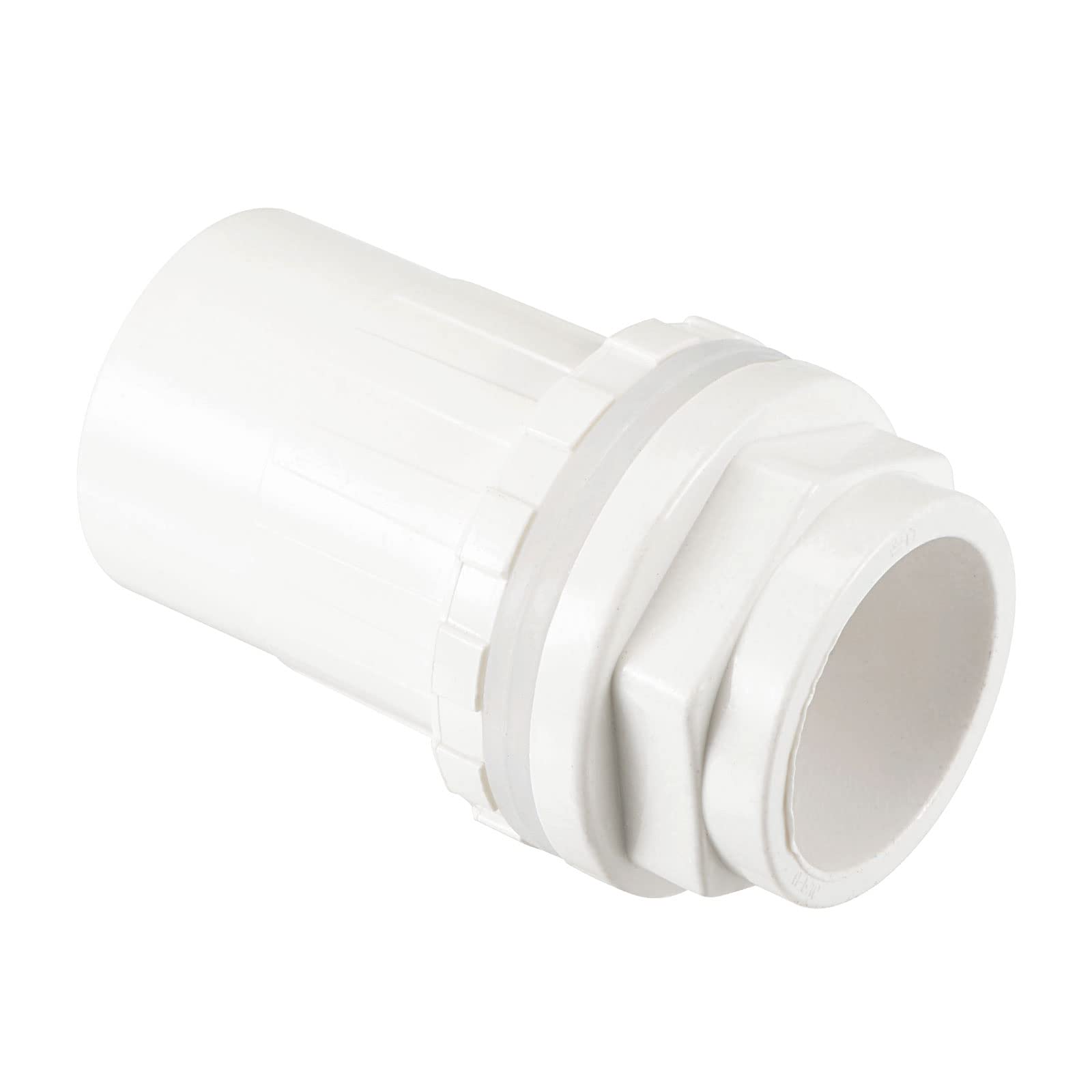 M METERXITY 1 Pack PVC 1" Male Thread Pipe Fitting - Water Tube Connector, DN25 Straight Pipe Joint, Apply to Water Tank (1.26 Inch, White)