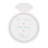 Kloud City ® 36PCS SHE SAID YES Floral Paper Coaster White Round Place Mat Craft Paper For Wedding Receptions and Bridal Showers Party Anniversary Favors