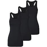 TAIPOVE Long Tank Tops for Women Cotton Layering Racerback Extra Long Camisole Activewear 3packs