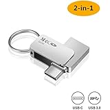Type C Flash Drive, MECO 32GB 2 in 1 OTG USB Flash Drive Dual Drive(USB 3.1 Gen 2 + USB 3.0) Waterproof Memory Stick with Keychain Metal for Computer, MacBook,Google's Chromebook Pixel,Samsung Galaxy