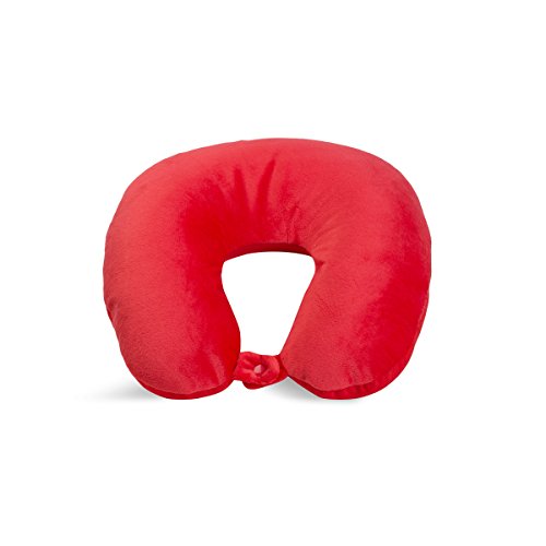 World's Best Air Soft Microbead Neck Pillow, Red